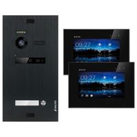 BALTER EVO Video Türsprechanlagen Schwarz Set 2-Draht BUS 2x 7" LCD Monitor für 1 Familienhaus