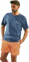 Sesto Senso piżama męska bawełniana krótki rękaw + spodnie od piżamy bielizna nocna - 2556/08 - SEGELBOOT2 - XL