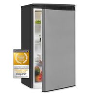 Exquisit Vollraumkühlschrank KS585-V-090E inoxlook | Nutzinhalt: 75 L | LED-Beleuchtung | Glasablagen | Ohne Gefrierfach