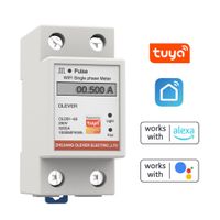 Tuya WiFi Intelligent Metering Energy Meter Singles Phase Meter Mobilephone APP Remotes Viewing Voltage Current Active Power Electricity Consum Display Meter