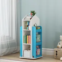 360Home Kinder Regal  Drehbares Bücherregal Blau Klein: 31*31*71cm【BR419】