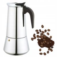 Herdplatte Edelstahl Espresso Moka Kaffeemaschine Kaffeemaschine Perkolator 9 Tassen 12 Tassen silber