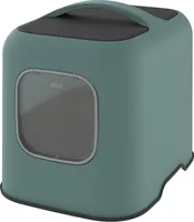 Rotho Katzentoilette mit Haube Biala - 51 x 39,5 x 44,3 cm - 13,5 cm Einstiegshöhe - Katzenklo mit Klappe - Katzen Toilette geruchsdicht mit Schaufel