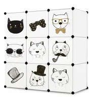 Modularer Kinder-Schrank mit Märchenmotiv - 9 Fächer, Weiß