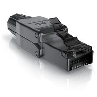 Primewire 1x Netzwerk-Adapter RJ-45 (Ethernet) zu Netzwerkkabel, Netzwerkstecker RJ45 CAT 8 - Gigabit Ethernet LAN Kabel - 40 Gbit/s, schwarz