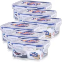 Lock&Lock HPL805 Vorratsdose 180ml - Luft und Wasserdicht - rechteckig (6er Pac