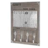Nostalgisches Memoboard 'NEW YORK 1968' - Board mit Kalender - 4 Haken - Magnettafel - Tafel - Wandtafel