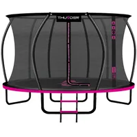 THUNDER® | ULTRA 14FT PINK | Gartentrampolin | 427 cm | Sicherheitsnetz innen | Wetterfest | Belastbarkeit 150 kg | ROSA