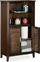 relaxdays Badezimmerschrank dunkelbraun LAMELL