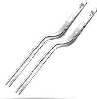 SMI Off Set Pinzette Küchenpinzette Set 21 cm Kochpinzette Grillpinzette Grillzange Küchenzangen Edelstahl Servierpinzette - 2 Stück