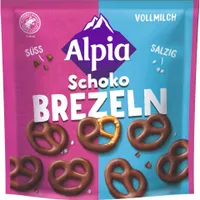 Alpia Schoko Brezel Vollmilch salzige Brezeln in Schokolade 140g
