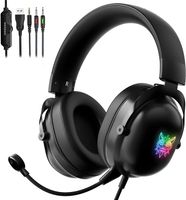 3.5mm Gaming Kopfhörer mit Mikrofon LED Headset Noise Cancelling für PS4, PS5, Xbox One, PC