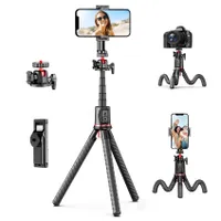 Fotopro Mini Handy Stativ, flexibles & ausziehbares Tischstativ mit Verlängerungsstange, kompatibel mit Smartphone & Kamera, tragbar für Reisen