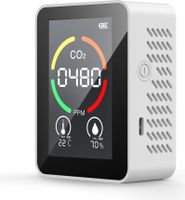 Kohlendioxid-Detektor,  5 in 1 Indoor Air Quality Detector CO2 Meter Digital TVOC HCHO Monitor Temperatur Feuchtigkeitssensor Farbe mit Hintergrundbeleuchtung