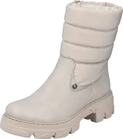 Rieker Damen Stiefelette Chunky Boots Warmfutter gesteppter Schaft 74670, Größe:40 EU, Farbe:Beige