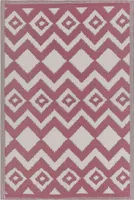 BELIANI Outdoor u. Indoor Teppich Rosa Polypropylene 120 x 180 cm mit modernę Muster Rechteckig Kurzflor Gartenaccessoires Terrasse Balkon Wohnzimmer