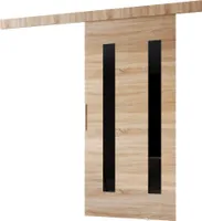 Minio, posuvné dveře "CLEAN H", s černým ozdobným prvkem, pokojové dveře, 106 cm, barva dub Sonoma