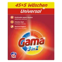 Gama Waschpulver Universal 3in1 für 50 WL Waschmittel 3kg (1er Pack)
