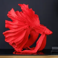 riess-ambiente Design Deko Figur Kampffisch CROWNTAIL 65cm rot Betta Fisch Skulptur Dekoration