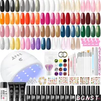 COSCELIA 20 Farben Gel Nagellack Set mit 48W UV/LED Lampe Poly Nagel Gel Set 3pcs*16ml mit Slip Solution UV Gel Lacken Nagellack Set