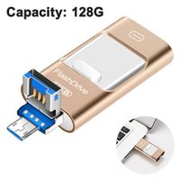 Flash-Laufwerk, 3-in-1-USB-3.0-Speicherstick, Fotostick, externer Speicher, USB-Stick, kompatibel mit iPhone, iPad, Android-Computer, 128GB