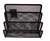 Briefständer / 3 Fächer / Größe: 175 x 175 x 80mm / Farbe: schwarz