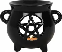 Schwarze Duftlampe als Hexenkessel mit Pentagramm