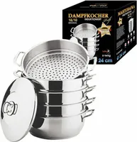Legro Dampfkocher Mantowarka Gardampfkochtopf Set 18/10 Edelstahl 24cm
