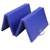 Klappbar Turnmatte Weichbodenmatte Gymnastikmatte Yogamatte Fitnessmatte Tragbar, Color:Blau