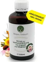 Veganer Kräutersirup Ingwer + Vitamin C: Glutenfrei & Laktosefrei