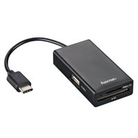 Hama - 54144 USB-2.0-Type-C-Hub/Kartenleser für Smartphone/Tablet/Notebook/PC