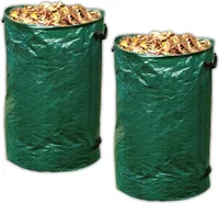 2er Set Laubsack Rasensack 120 Liter Gartensack Gartenabfallbehälter Abfall Sack für Gartenabfall Gartenabfallsack