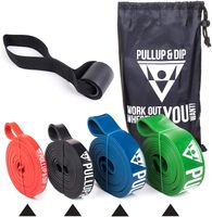 PULLUP & DIP Fitnessbänder Widerstandsbänder mit Tasche, Türanker (bei Sets) und Übungsguide - einzeln & im preiswerten Set, Klimmzugband Fitnessband für Calisthenics, Freeletics