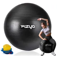 Gymnastická rehabilitačná lopta FIZYO 65 cm na cvičenie jogy, pilatesu, fitness, gymnastiky, čierna + pumpa