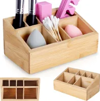 Aufbewahrungsbox Organizer Kosmetikbox Kästchen für Kosmetika Make-up-Accessoires Bambus 17x10x8 cm