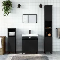vidaXL Kúpeľňová skrinka čierna 58x33x60 cm Materiál drevo