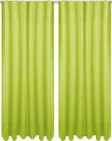 2x Gardinen Ellen Kräuselband inkl. Raffhalter (Grün), Größe: 140x145cm