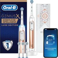 Oral-B Genius X 20000 Luxe Edition Elektrische Zahnbürste, mit künstlicher Intelligenz und Premium Lade-Reise-Etui, rose gold