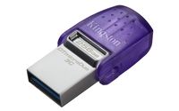 Kingston USB-Stick DataTraveler microDuo 3C - USB 3.2 Gen 1 (3.1 Gen 1) - 256 GB - Violett/Edelstahl