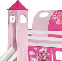 Turm PRINZESSIN zu Bett mit Rutsche, Spielbett, Rutschbett, Kinderbett in pink/rosa