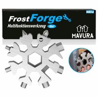 FrostForge Multitool Schneeflocke Edelstahl Multifunktionswerkzeug Werkzeug 18-1: Schwarz Farbe: Schwarz