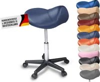 Sattelhocker, Sattelstuhl, Praxishocker - bequemes & ergonomisches Sitzen (Marineblau)