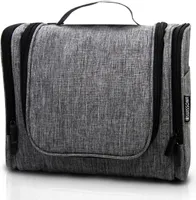 Kulturbeutel, Kulturtasche zum Aufhängen für Damen, Herren, Kinder, großzügige Waschtasche für Reisen + Freizeit, inkl. Kosmetikspiegel und