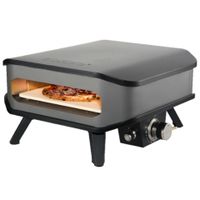 COZZE® 90348 Pizza-Gas-Ofen Profi bis 400° Grad mit 34x34 cm Pizzastein - tragbarer Pizzaofen Steinofen-Pizza für Terrasse, Balkon Garten Camping