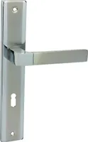 DOMINO Türgriff 72 Drückergarnitur BB-Buntbart Set | Langschildgarnitur | Türklinke für Zimmertür, Bürotür, Kellertür & Innentür | L-Form | Türbeschläge aus Aluminiuml |Chrom/Nickel Türdrückergarnitur | REAL M6/M9