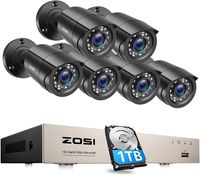 ZOSI HD Überwachungssystem 8CH DVR mit 1TB Festplatte und 6 Outdoor 1080P Überwachungskamera,Bewegungserkennung, App E-Mail Alarm