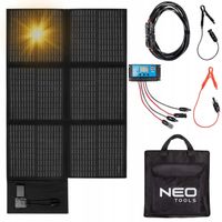 NEO TOOLS Tragbares Solarpanel Ladegerät 100/120/140/200W, Solarladegerät; für Wiederaufladen USB-Geräte; Tragbare Powerbank, Outdoor wasserfester Camping Survival (120W)