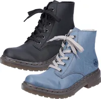 Rieker Damen Stiefelette Schnürboot Reißverschluss transparente Sohle 78240, Größe:41 EU, Farbe:Schwarz