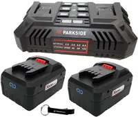 HEADNMORE® Bundle - PARKSIDE® 20V duální nabíječka PDSLG 20 + 2x 8Ah Smart Battery 8 Ah + přívěsek na klíče HEADNMORE®