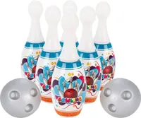 Pilsan Bowling Mini 06422, Kinder Bowlingspiel mit 6 bunte Kegeln und 2 Kugeln